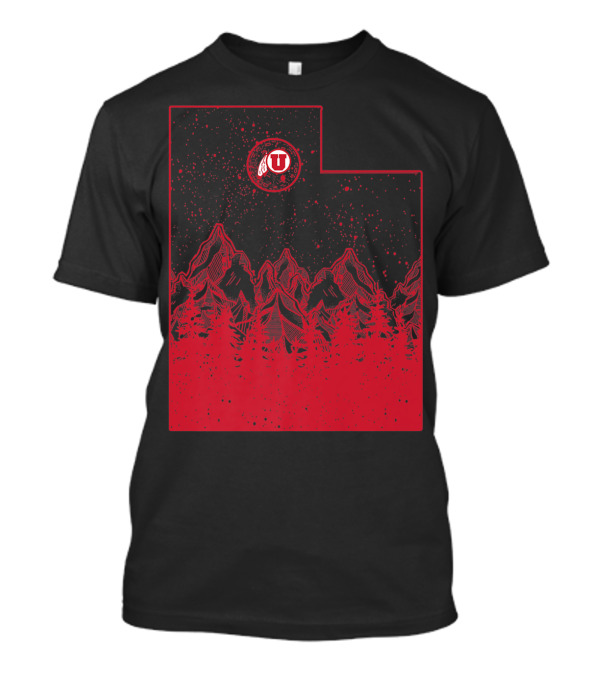Utah Utes Mountain State Red Mountains And Forest T-Shirt