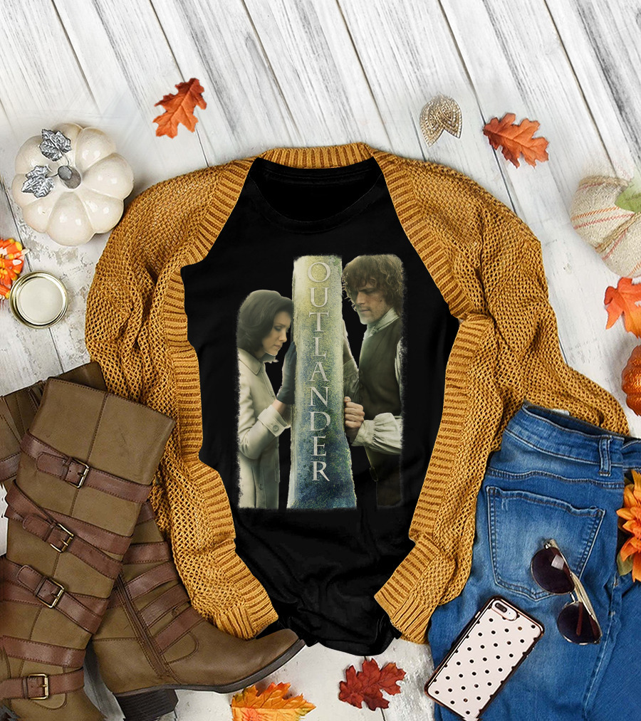 Outlander Jamie Claire Divided by Barrier T-Shirt