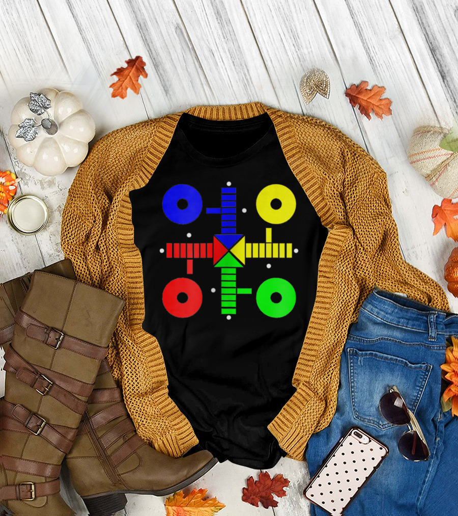 Parcheesi Board Game Colors and Paths T-Shirt