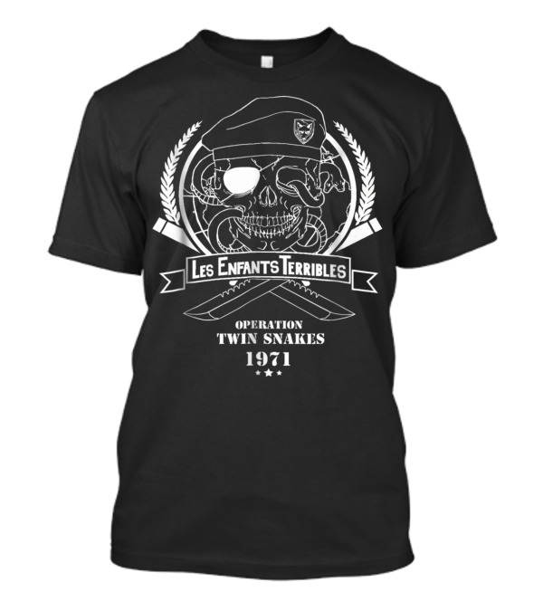 Les Enfants Terribles Operation Twin Snakes 1971 Skull Snake Beret T-Shirt