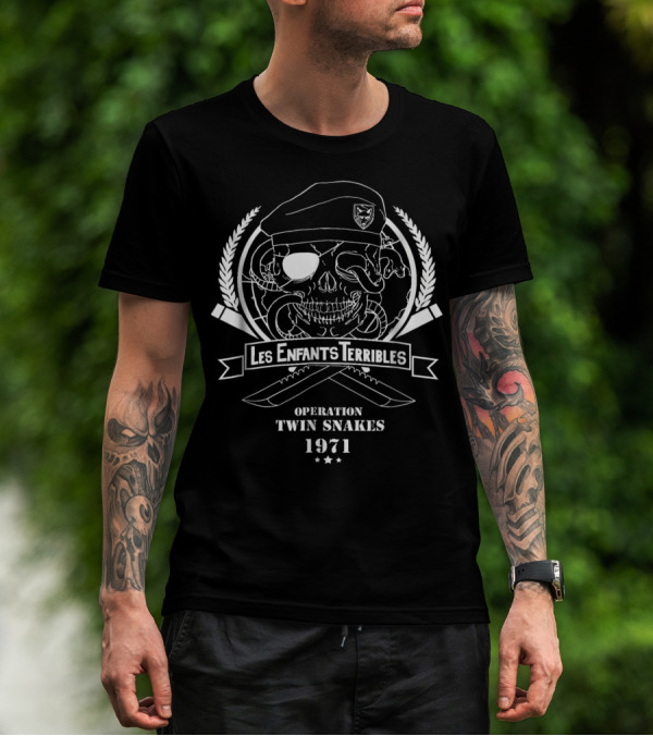 Les Enfants Terribles Operation Twin Snakes 1971 Skull Snake Beret T-Shirt