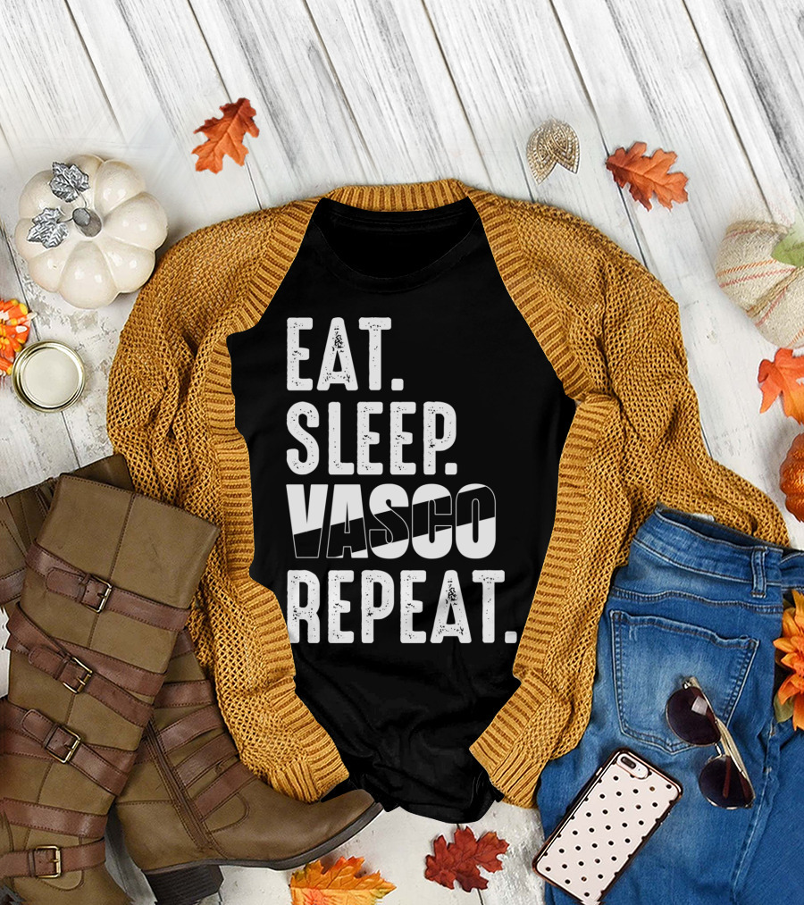 Eat Sleep Vasco Repeat Soccer Funny T-Shirt