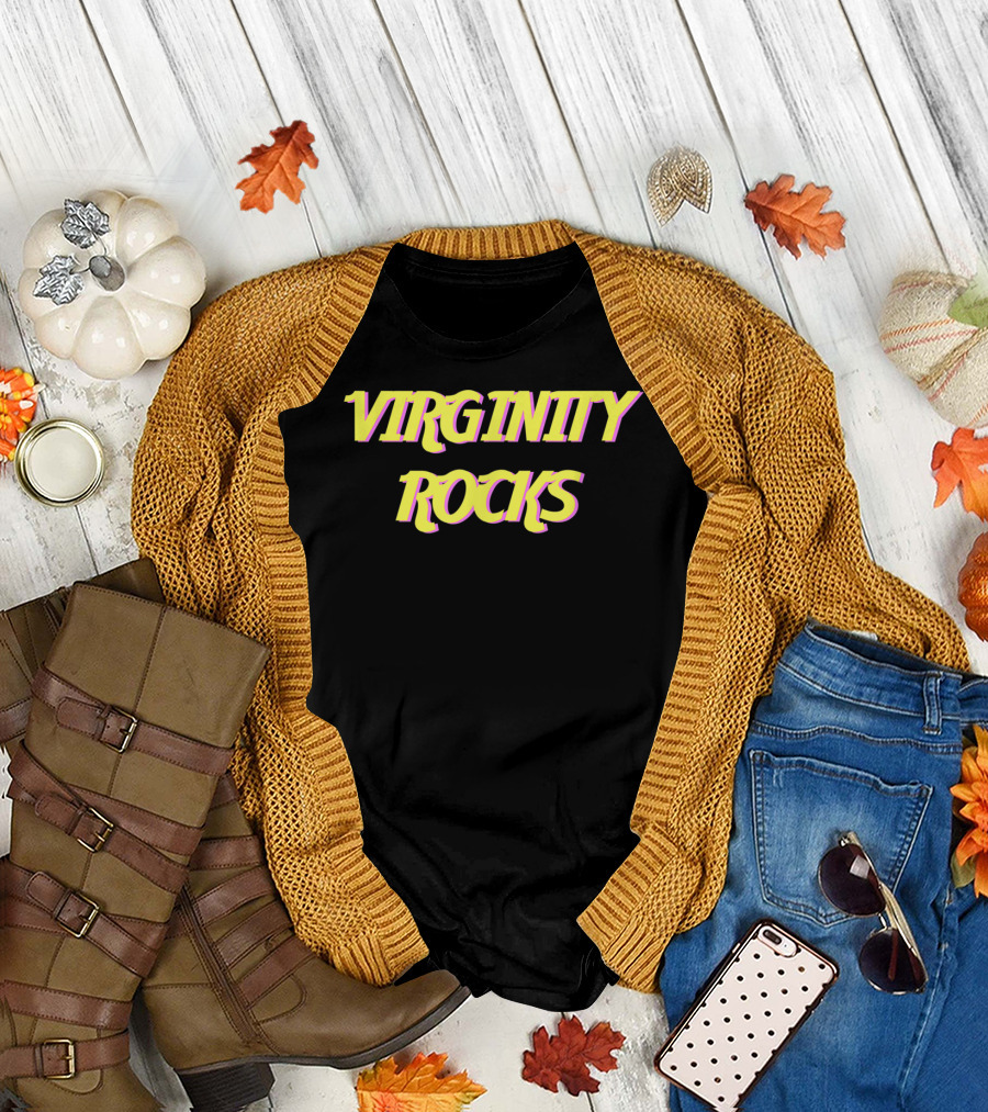 Virginity Rocks Yellow T-Shirt