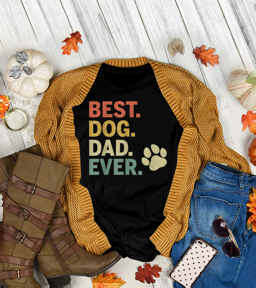 Best Dog Dad Ever Paw T-Shirt