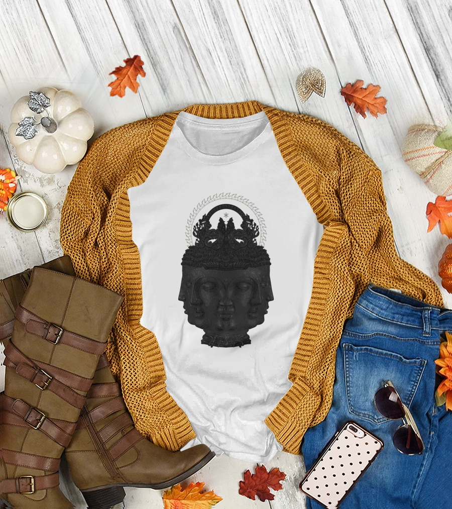 9Face Buddha Multi-Heads Divine Serenity T-Shirt