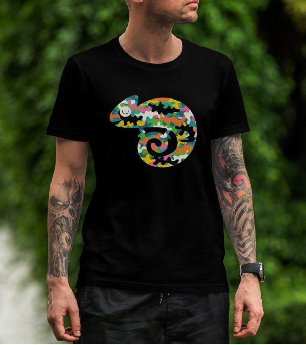 Alive 1371502 Colorful Camouflage Chameleon T-Shirt