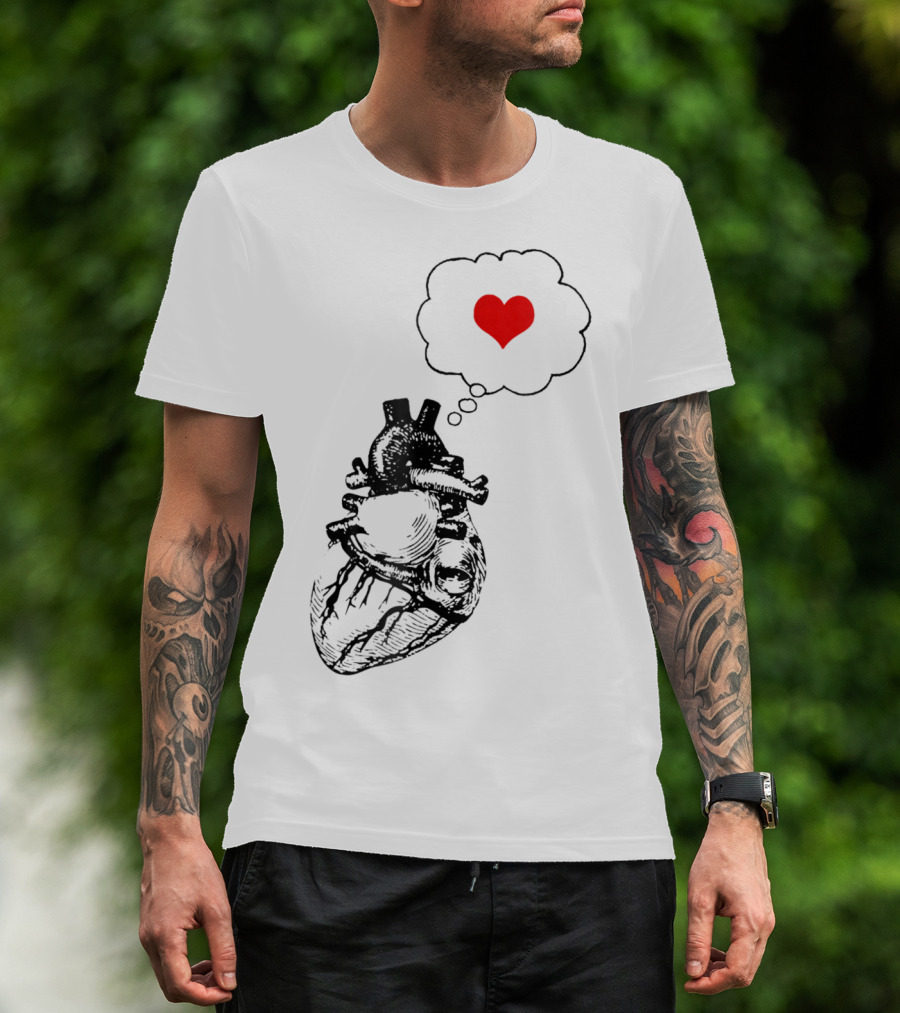 Anatomical Heart With Red Love Symbol Valentine T-Shirt