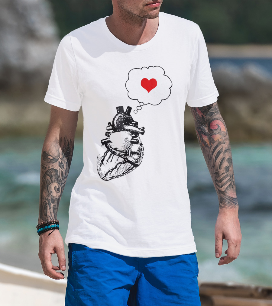 Anatomical Heart With Red Love Symbol Valentine T-Shirt