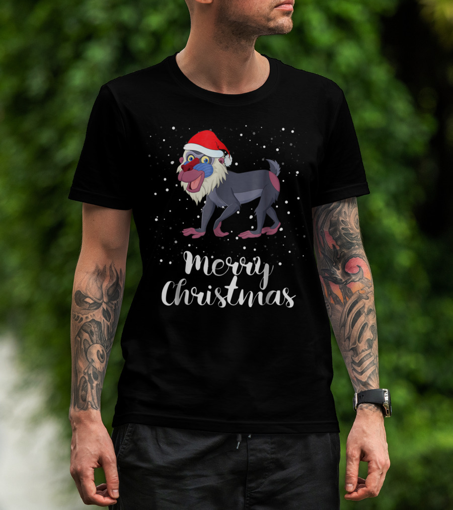 Merry Christmas Baboon Funny Family Group Matching T-Shirt