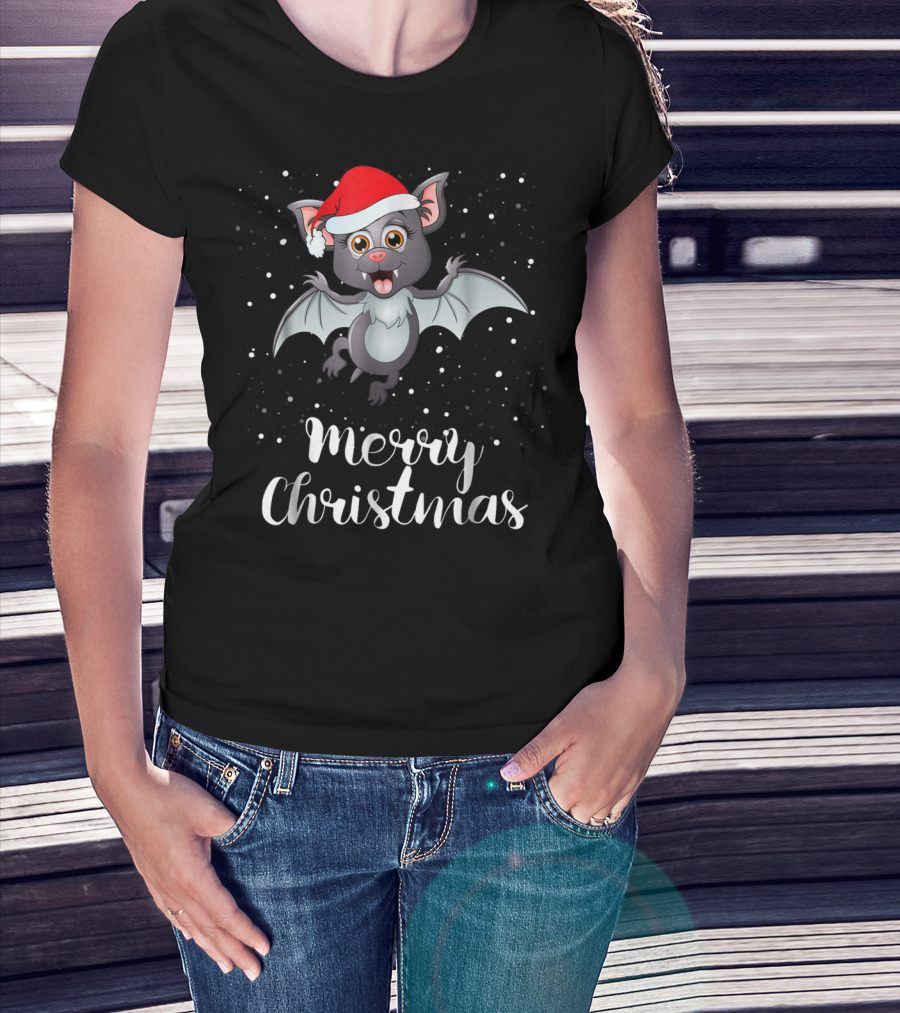 Merry Christmas Bat Funny Matching Family Group T-Shirt