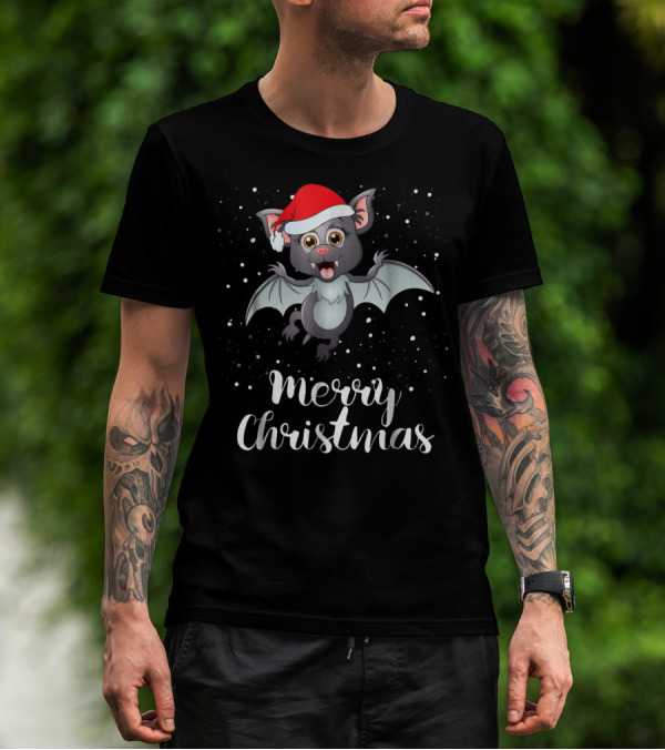 Merry Christmas Bat Funny Matching Family Group T-Shirt