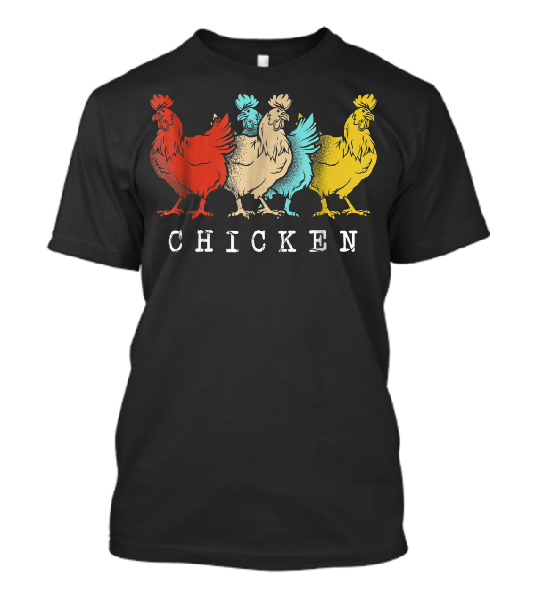 Chicken Vintage Funny Farm Poultry Farmer Rooster Retro Colorful T-Shirt