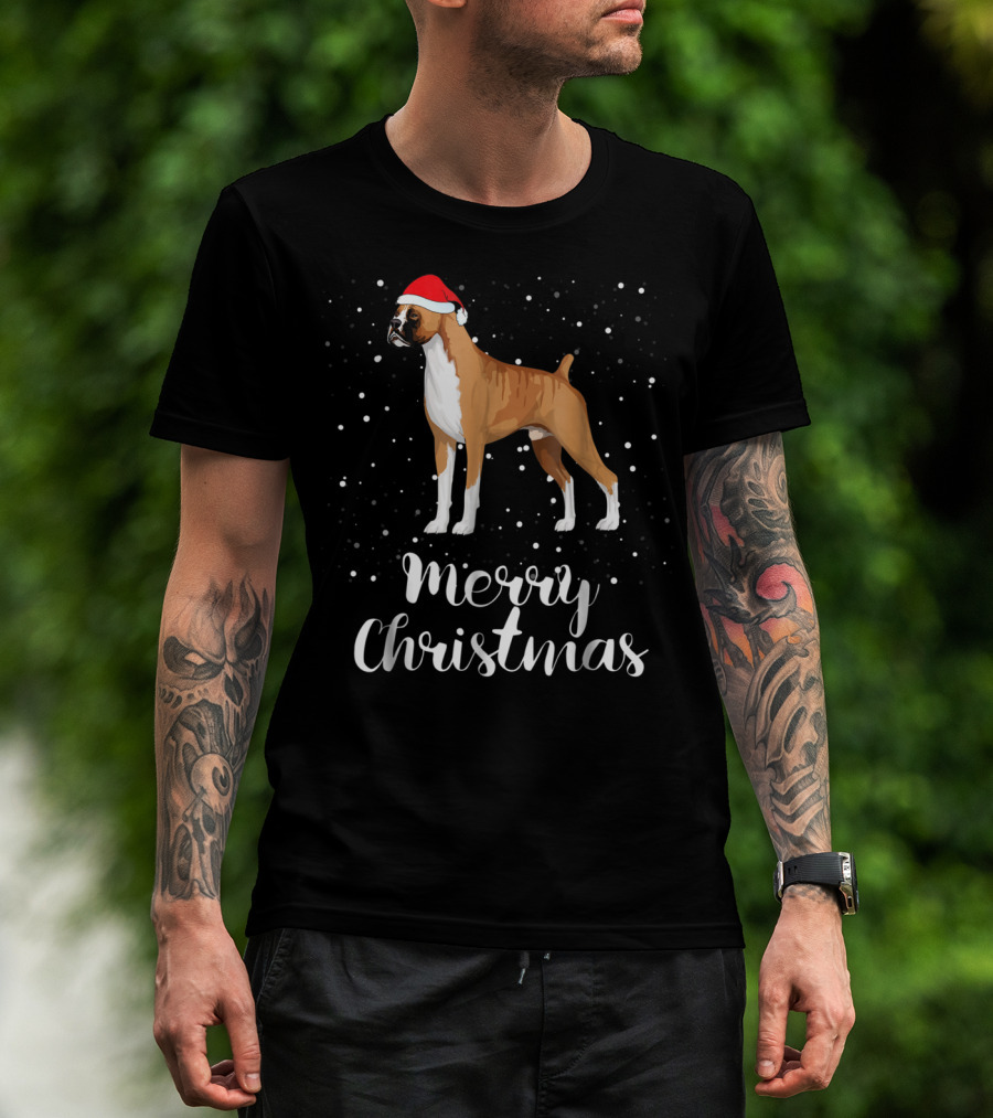 Merry Christmas Boxer Funny Family Group T-Shirt