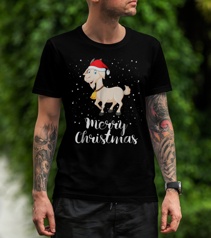 Merry Christmas Goat Funny Matching Family Holiday Group T-Shirt