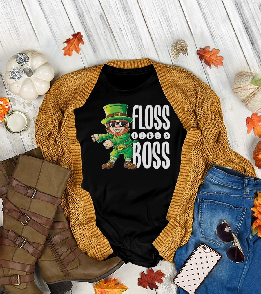 Floss Like A Boss Leprechaun St Patricks Day Boys2 T-Shirt