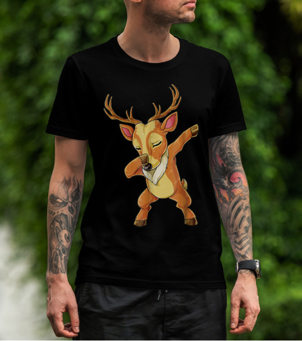Christmas Reindeer Dabbing Boys Fun T-Shirt