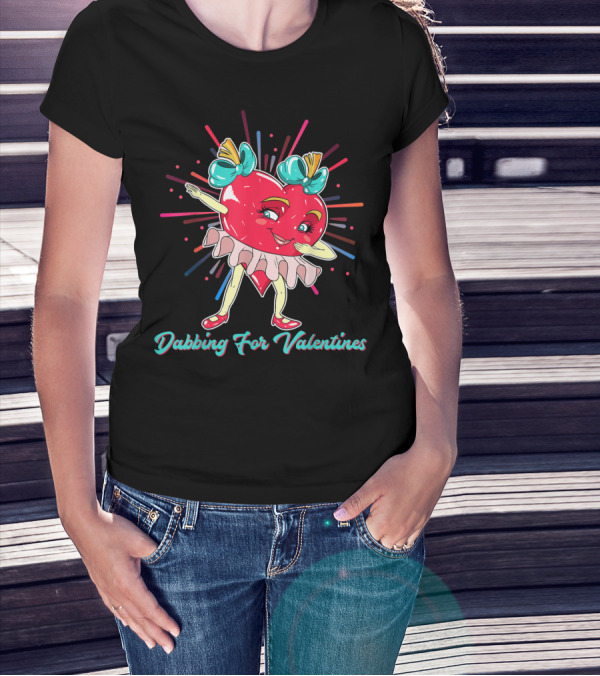 Dabbing For Valentines Heart Girl T-Shirt