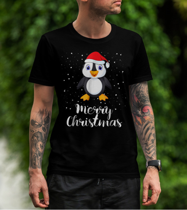Merry Christmas Penguin Family Group Matching T-Shirt