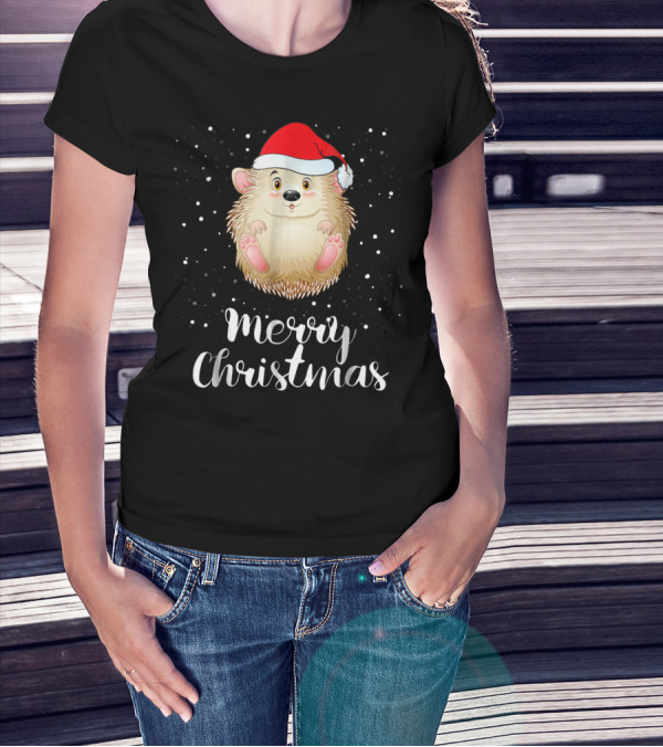 Merry Christmas Porcupine Family Group Matching Holiday T-Shirt