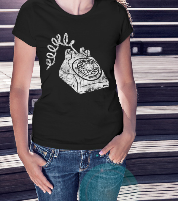 Vintage Phone Valentines Day Girls Boys Retro Rotary Telephone T-Shirt