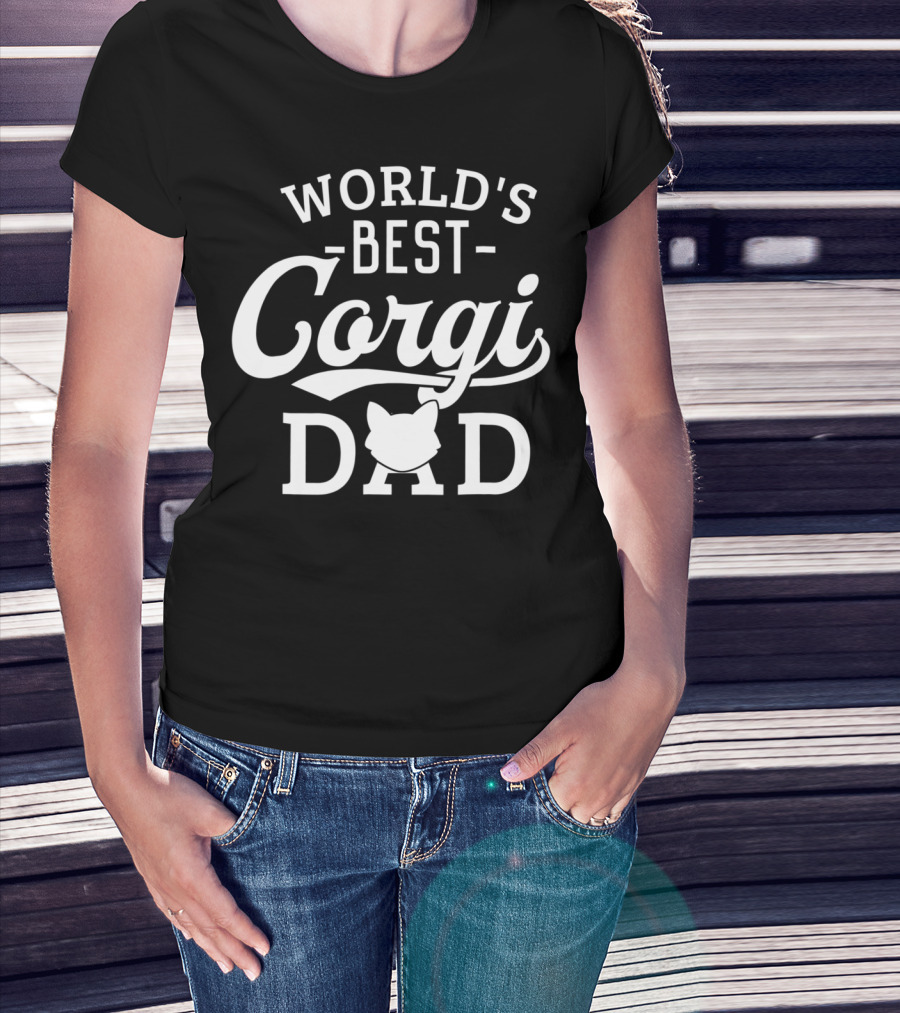 World's Best Corgi Dad Funny T-Shirt
