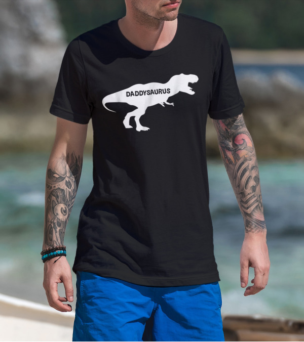 Daddysaurus Dinosaur Dad T-Rex T-Shirt