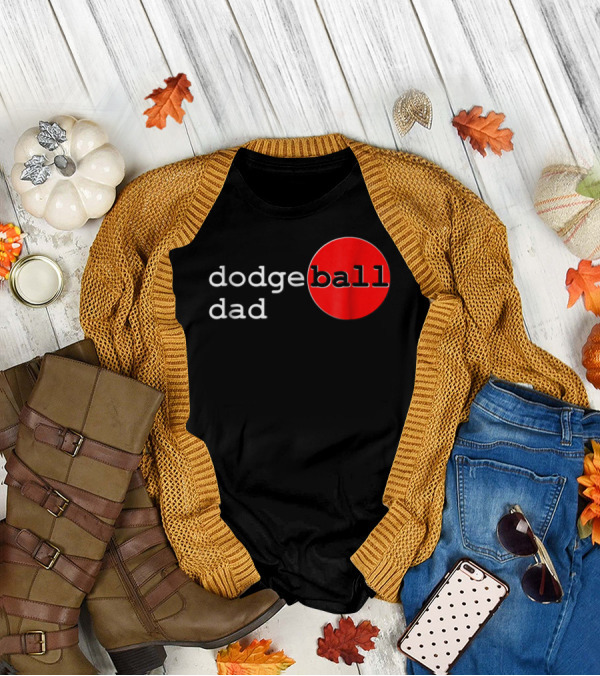 Dodgeball Dad Father Dodge Ball Parent Red Ball T-Shirt