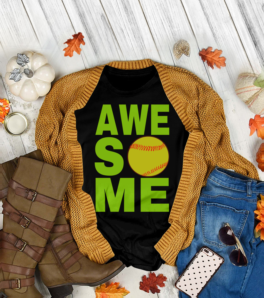 AWESOME Funny Softball Cute Love Player Tee60 T-Shirt
