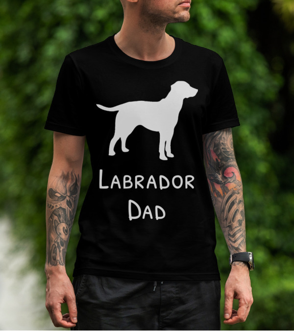 Labrador Dad Silhouette Canine Father's Day T-Shirt