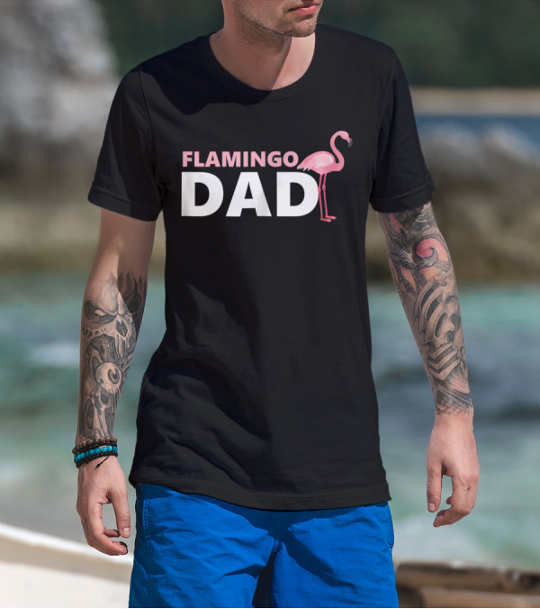 FLAMINGO DAD Mens Tropical Papa T-Shirt