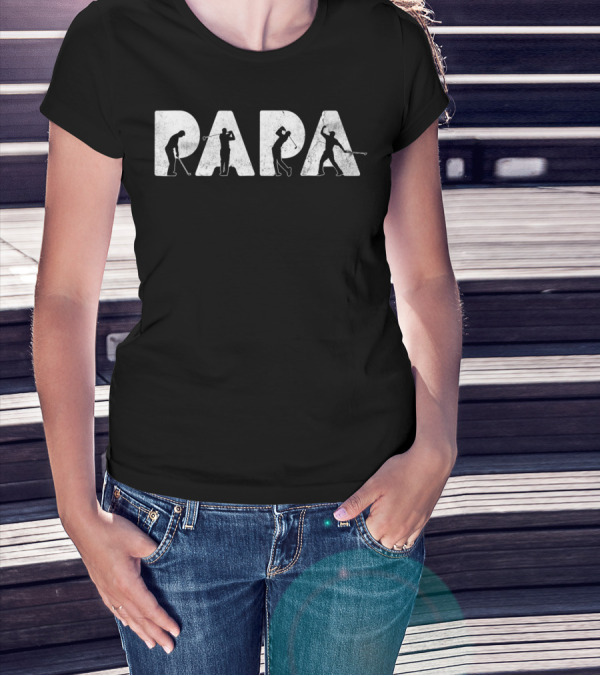 Papa Golf Silhouette Design For Men's Funny Dad T-Shirt