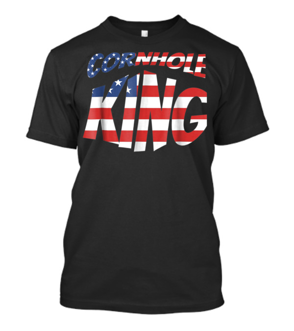 4th Of July Cornhole King American Flag Theme Men's Bean Bag Toss Game T-Shirt