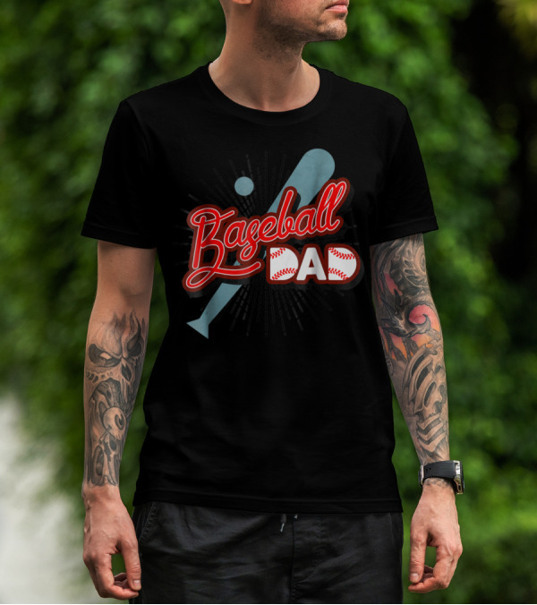 Baseball Dad Cute Dad Sport Bat And Ball T-Shirt