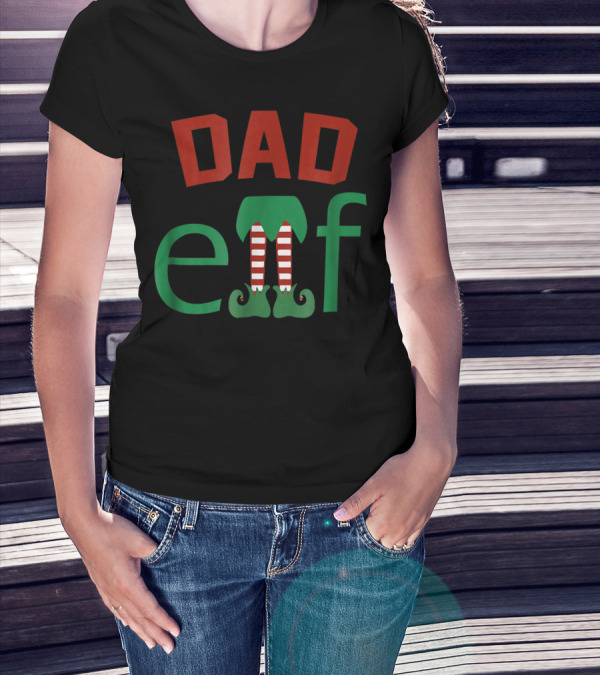 Dad Elf Christmas Family Matching Holiday T-Shirt