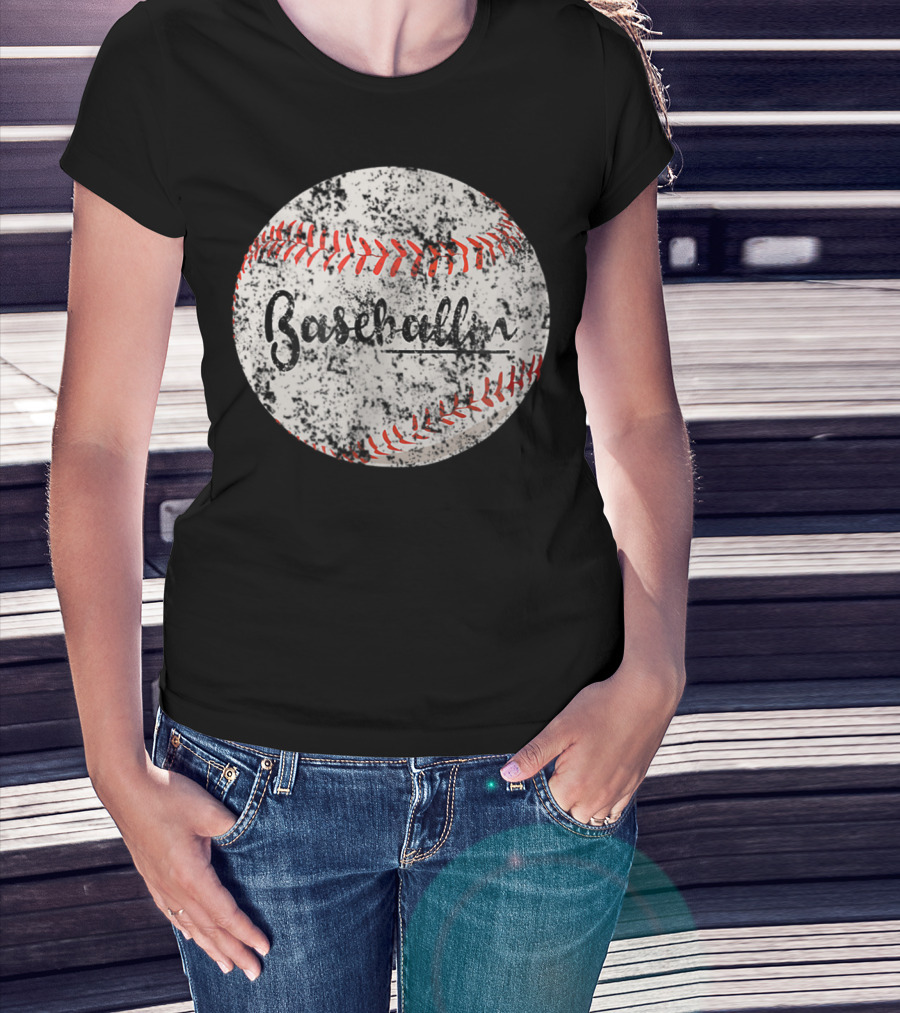 Baseballin Funny Baseball Player Grunge Baseball T-Shirt