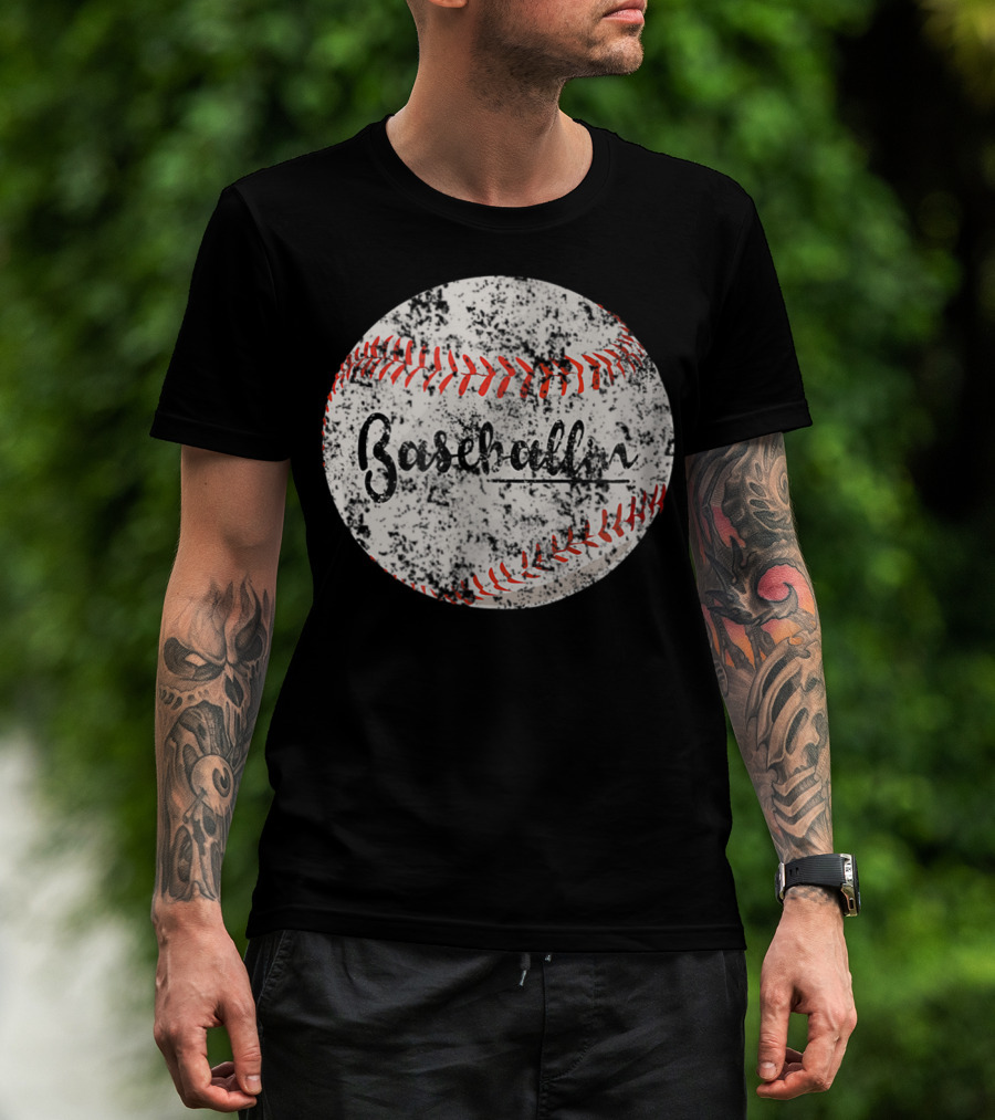 Baseballin Funny Baseball Player Grunge Baseball T-Shirt
