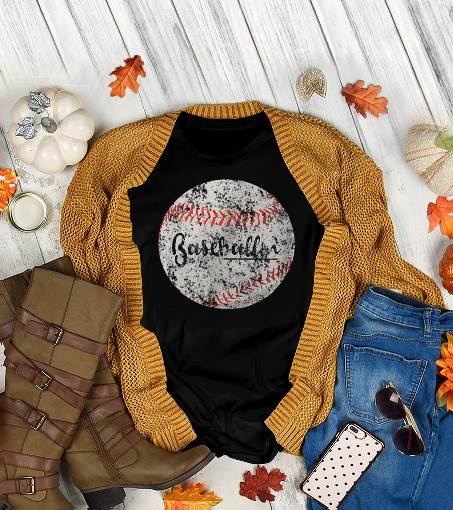 Baseballin Funny Baseball Player Grunge Baseball T-Shirt