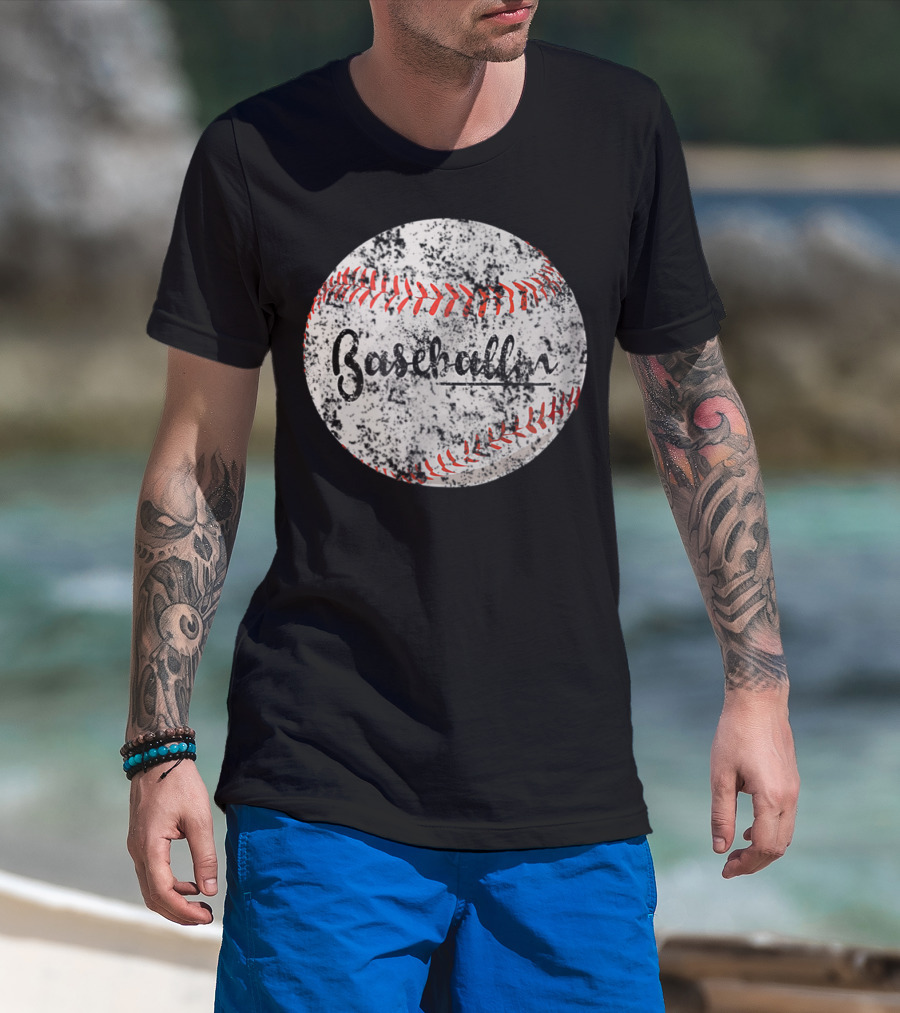 Baseballin Funny Baseball Player Grunge Baseball T-Shirt