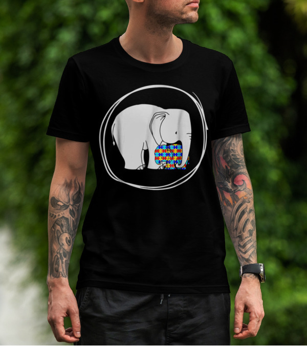 Elephant Love Autism Awareness Puzzle T-Shirt