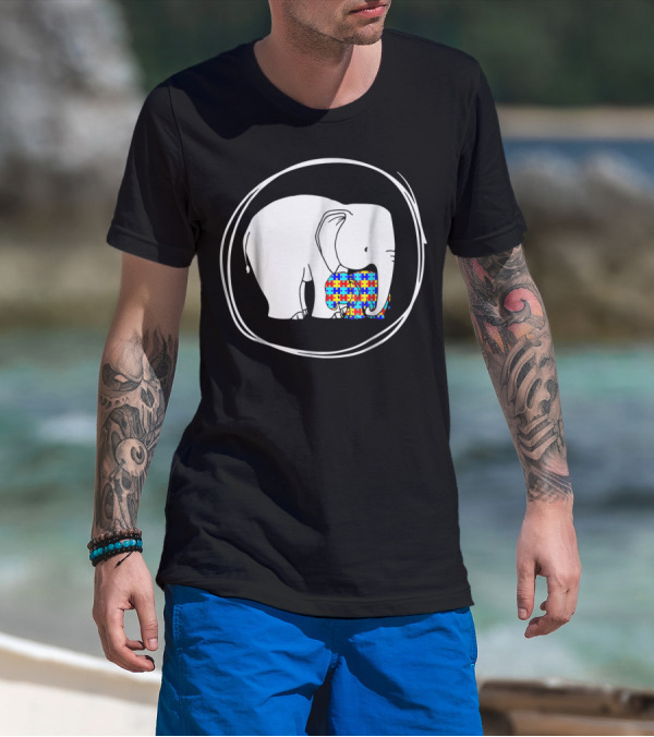 Elephant Love Autism Awareness Puzzle T-Shirt