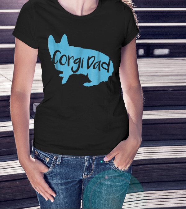 Cute Corgi Dad CorgiLover Welsh Pembroke Dog T-Shirt