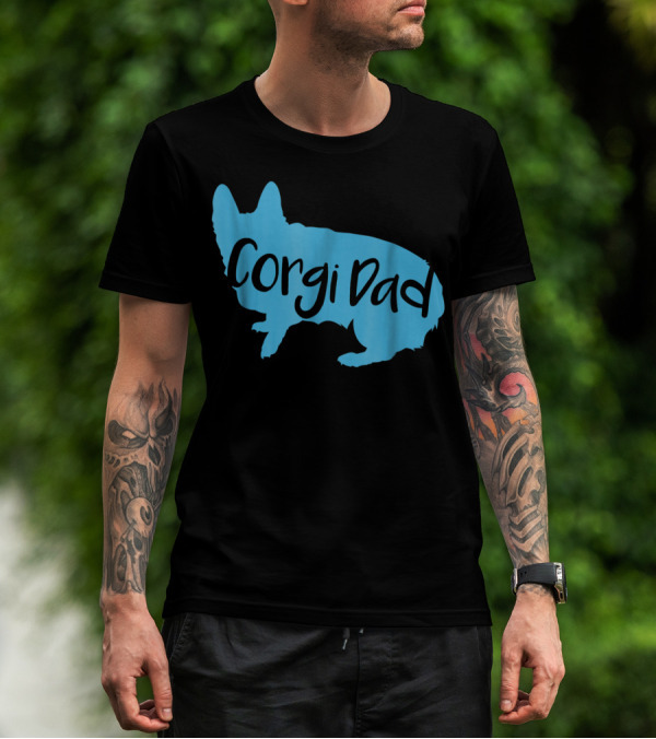 Cute Corgi Dad CorgiLover Welsh Pembroke Dog T-Shirt