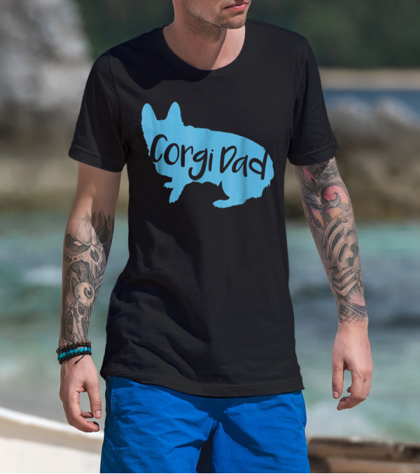 Cute Corgi Dad CorgiLover Welsh Pembroke Dog T-Shirt
