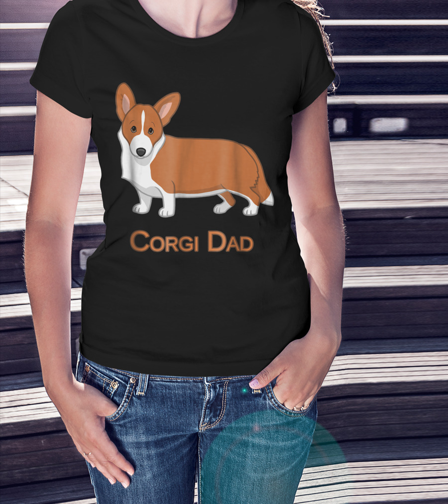 Corgi Dad Red Cardigan Welsh Dog Lovers 76 T-Shirt