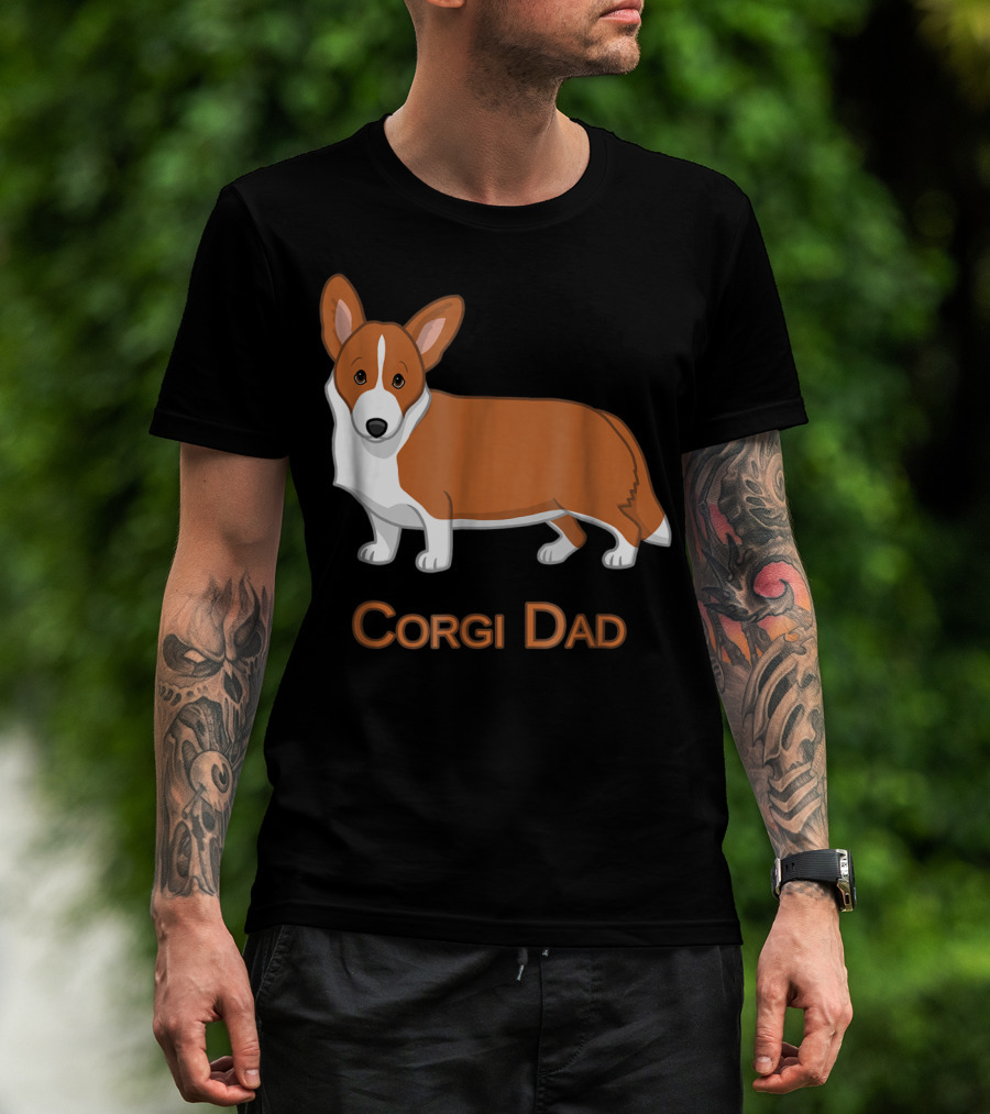 Corgi Dad Red Cardigan Welsh Dog Lovers 76 T-Shirt