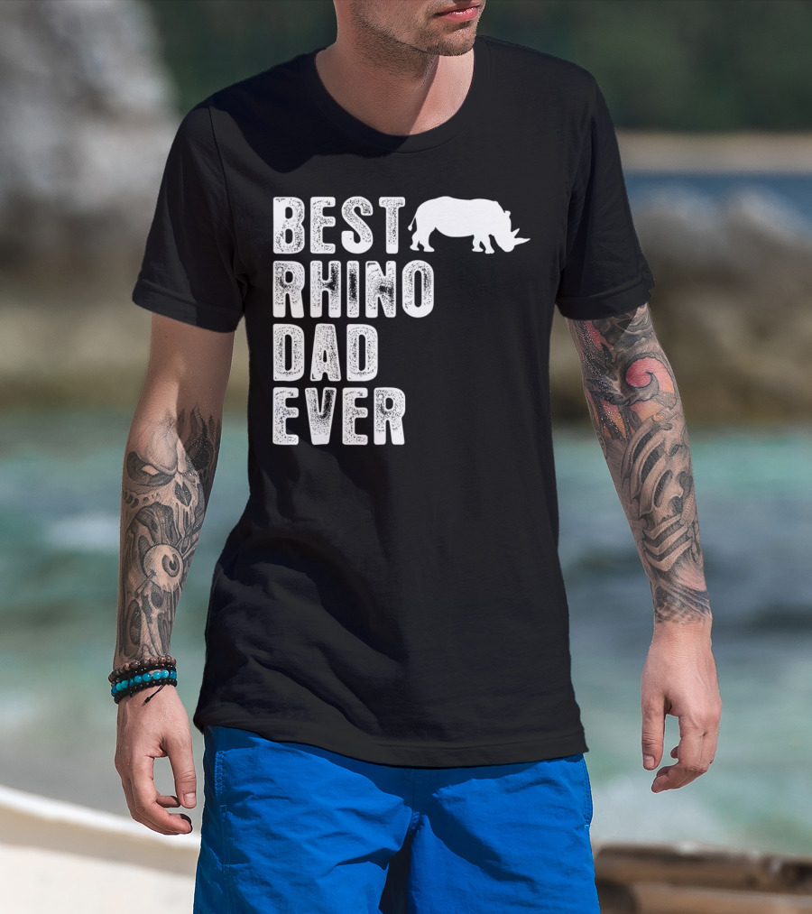 Best Rhino Dad Ever Rhinoceros T-Shirt