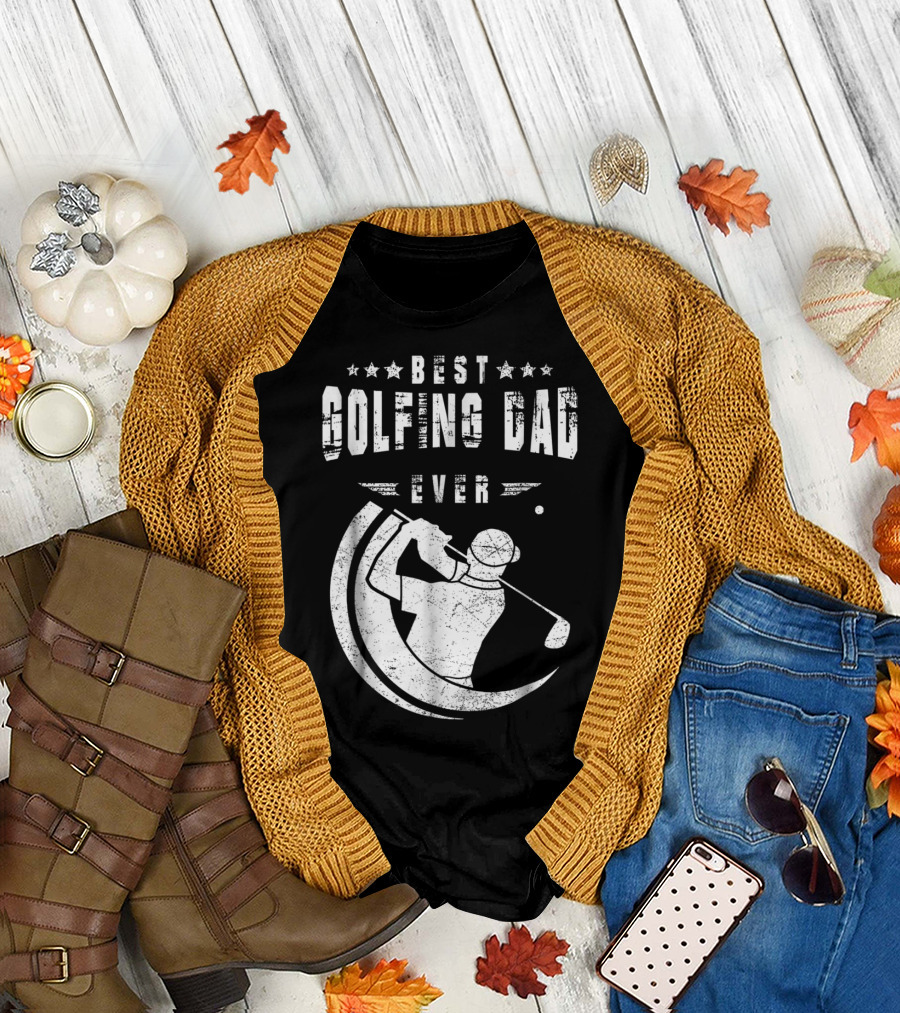 Best Golfing Dad Ever Golf Swing T-Shirt