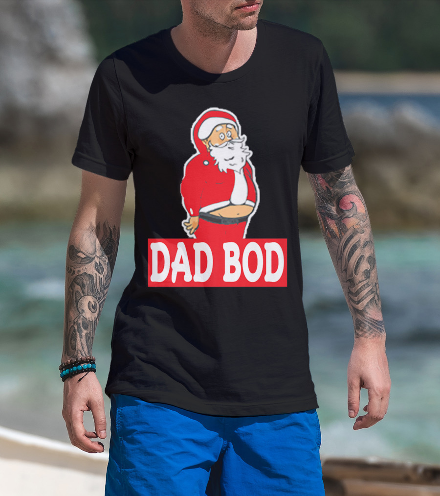 Dad Bod Funny Christmas Santa Belly UglyParty45 T-Shirt