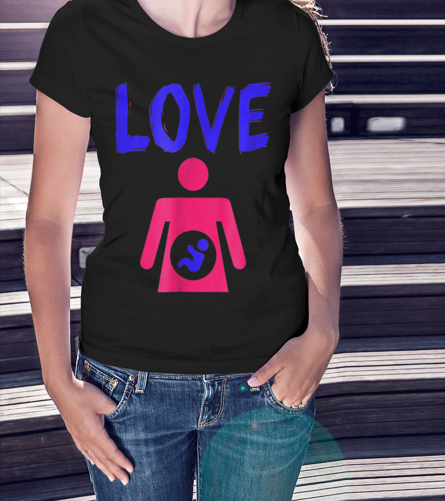 Love Dad Mom Son Pregnancy T-Shirt