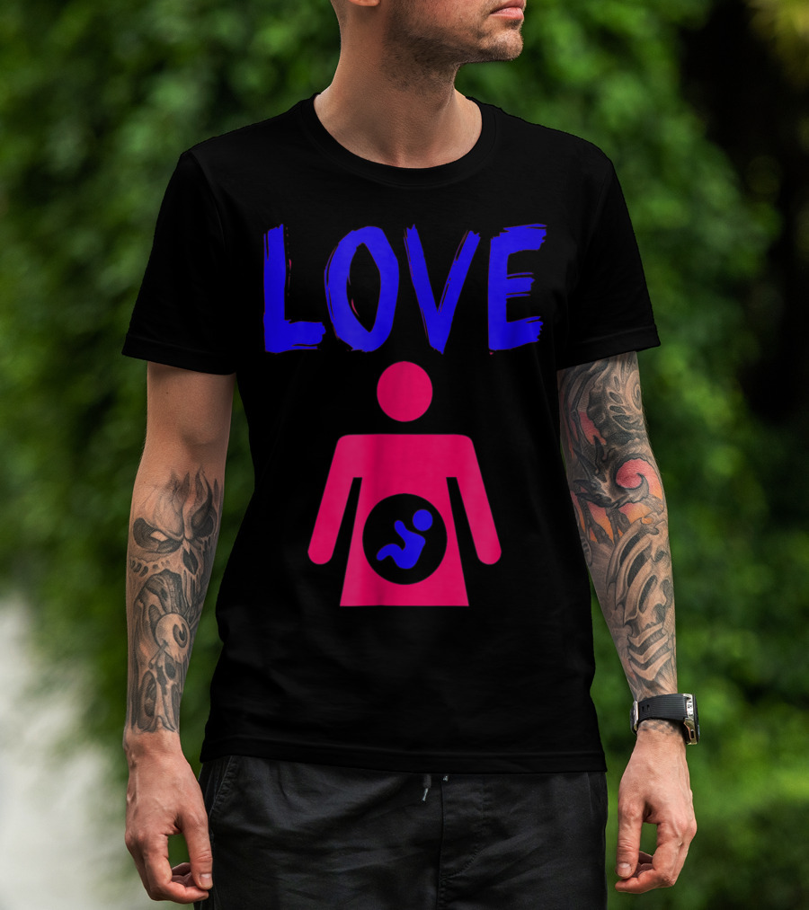 Love Dad Mom Son Pregnancy T-Shirt